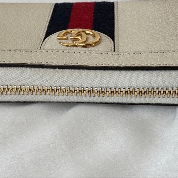 Gucci GG Ophidia Long Zip Around Wallet Ivory/White - Picture 8 of 14